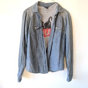 American Eagle × Denim Shirt Mesh detail